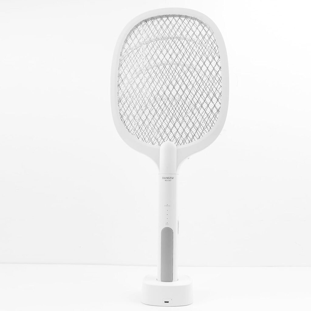 Elektrische vliegenmepper en insectendoder, oplaadbaar en geschikt voor binnen en buiten