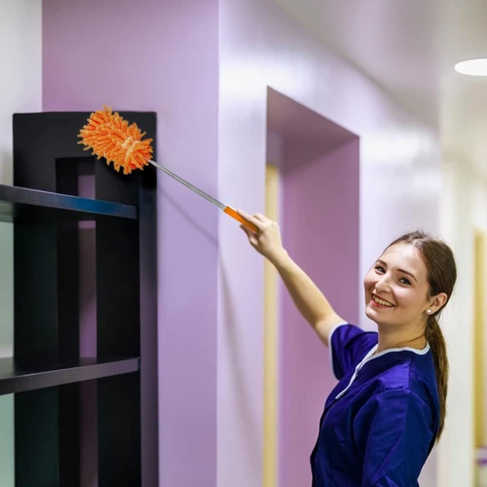 Wasbare plumeau met telescoopsteel en microvezel stofdoek voor plafond en spinnenwebben