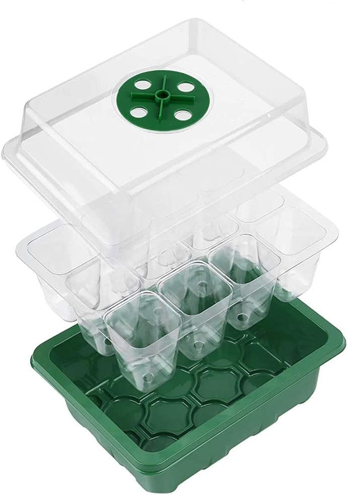 Plantenbak met verstelbare koepeldeksels 74x44 cm met zaaitray voor plantenzaden, groente en bloemen