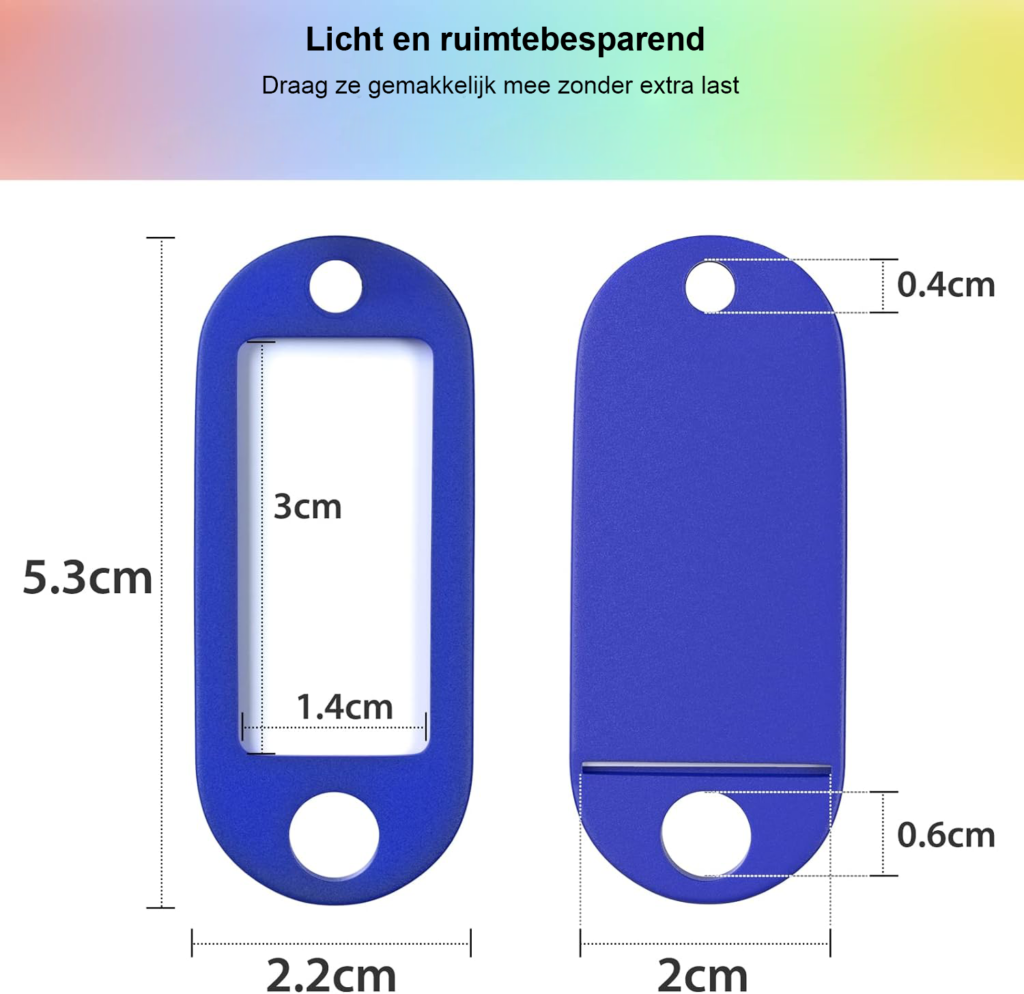 Sleutellabels met flexibele beschermhoesjes voor sleutelherkenning en organisatie