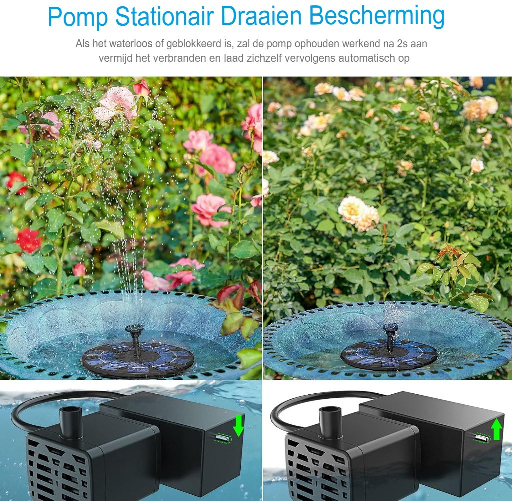 Zonne-energie drijvende fonteinpomp voor vijvers met variabele fonteinpatronen en automatische uitschakeling