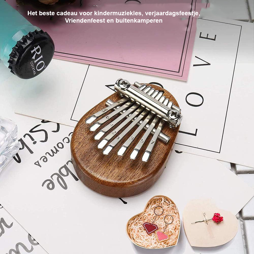 Kalimba van mahoniehout met 17 tanden en draagtas voor beginners