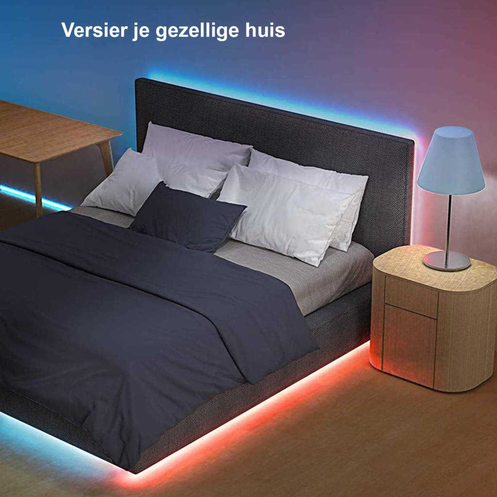 Waterdichte RGB LED strip 10 meter met Bluetooth controller en afstandsbediening, IP65 en 12V voeding