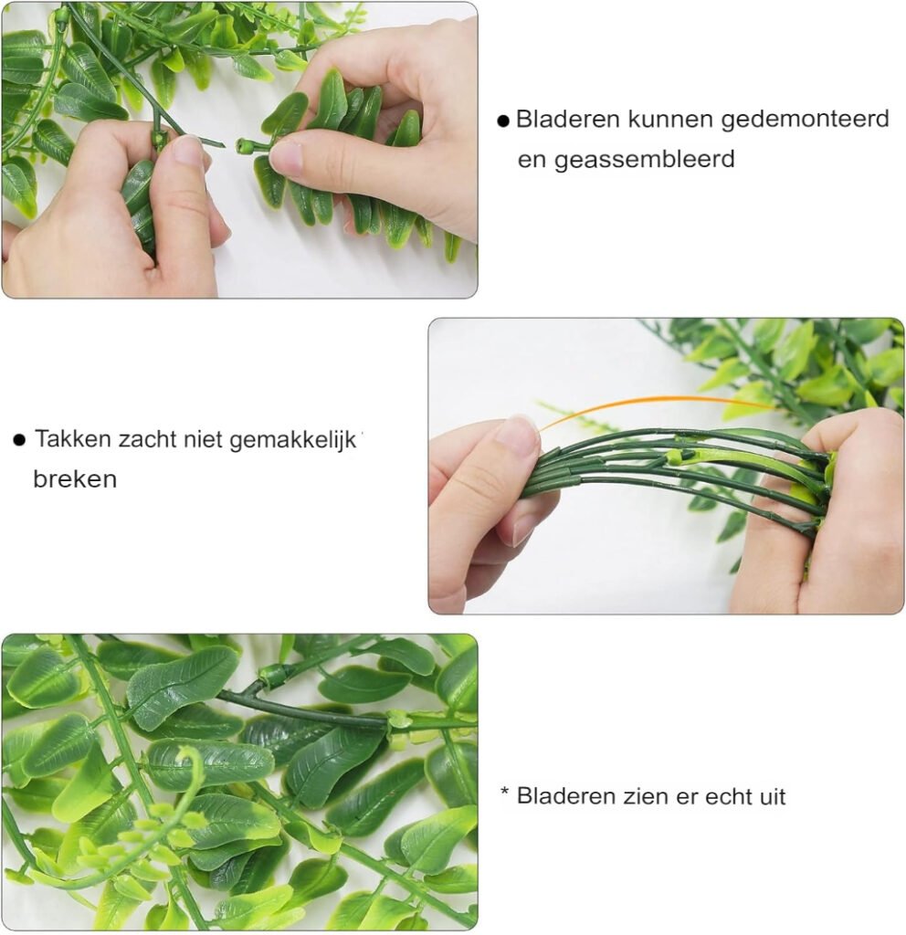 Hangende kunstplanten set van 2 varens met ophanghaken
