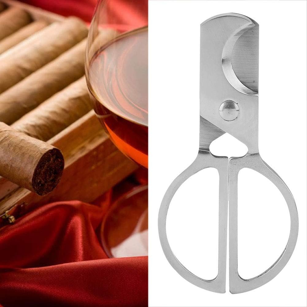 Zwarte RVS sigarenknipper met dubbele snede, compact formaat en beschermhoes voor alle sigaarmaten