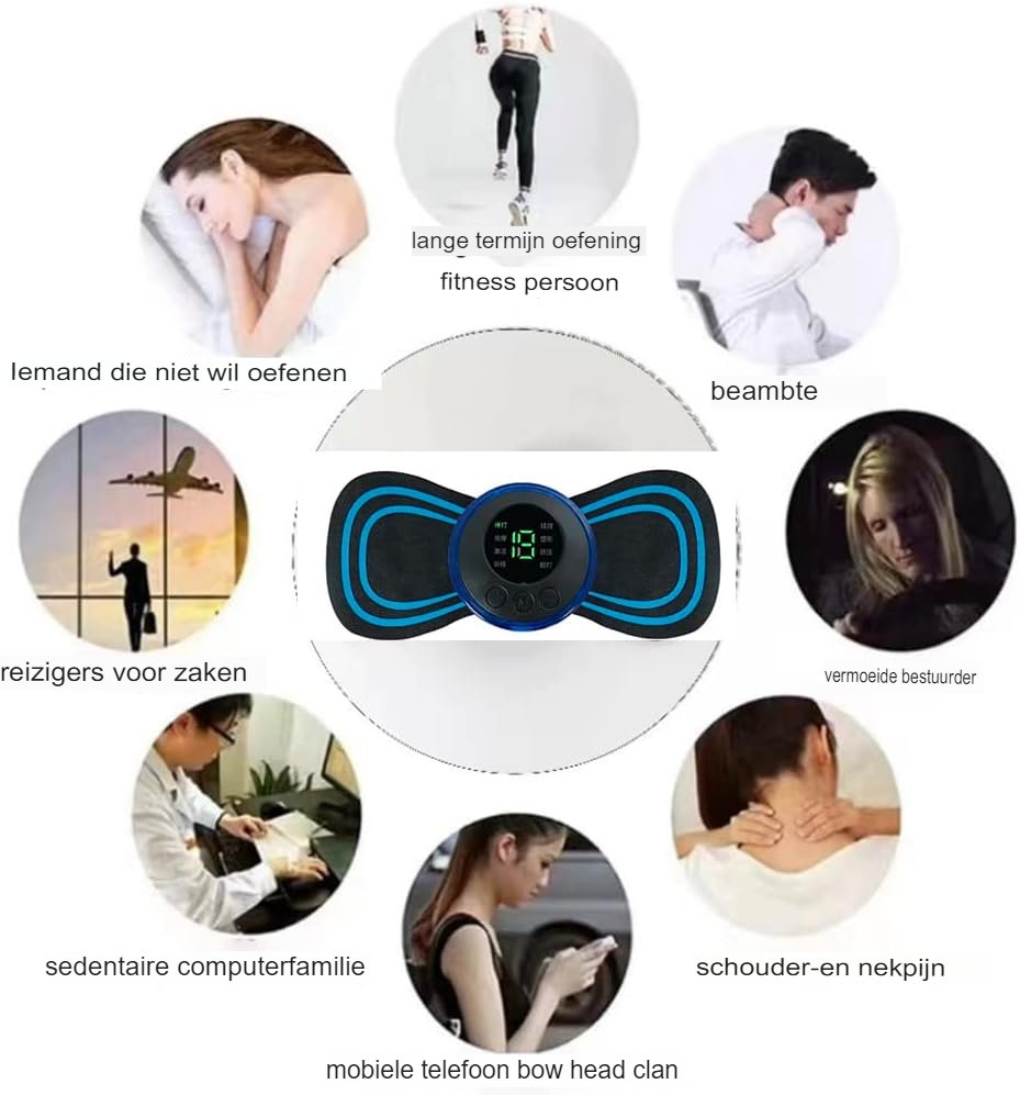 nekmassageapparaat met EMS elektrostimulatie en spierversteviging