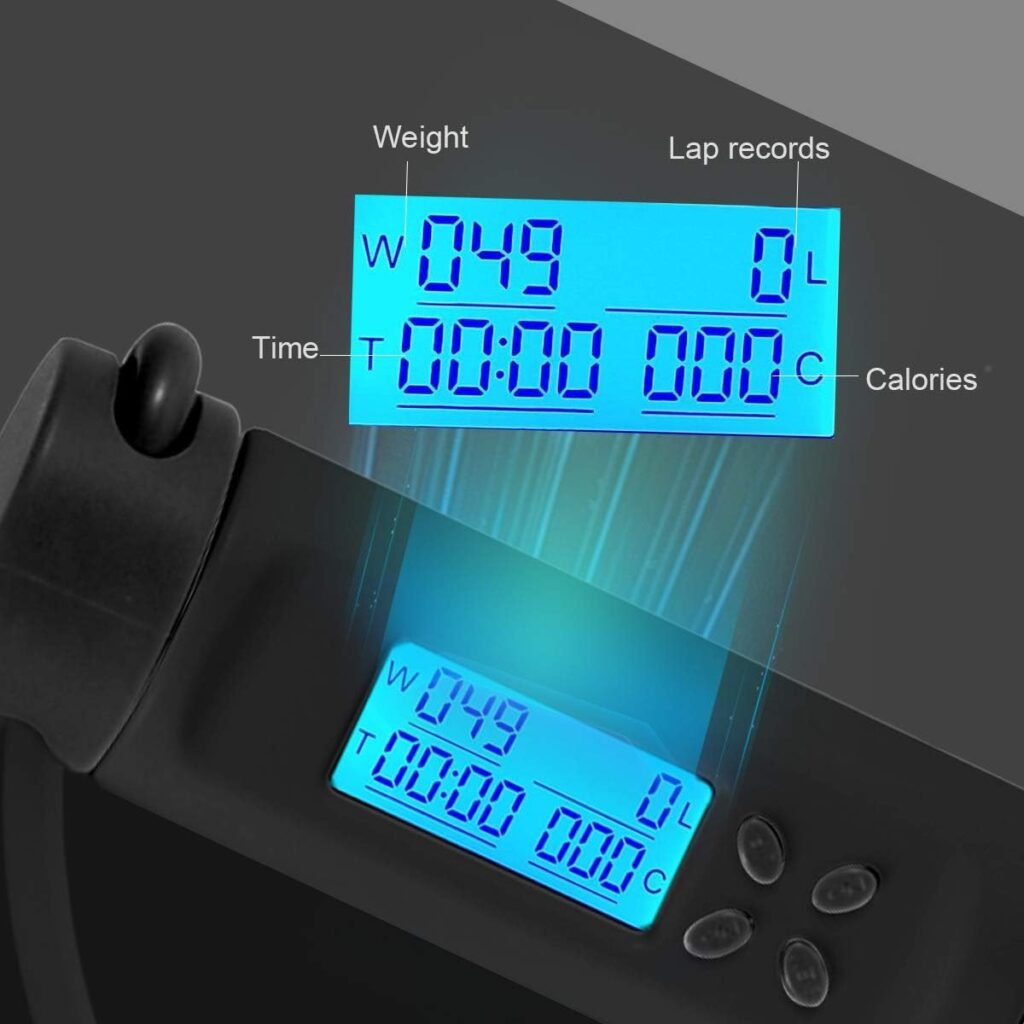 Verzwaard Springtouw met Calorieënteller - Verstelbare Lengte en Antislip Handvatten - Cardio Fitness Accessoire met Weerstandsbanden