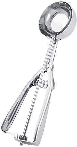 Roestvrijstalen cupcake schep met antisliphandvat, ijsschep met trigger, 4 cm cookie lepel