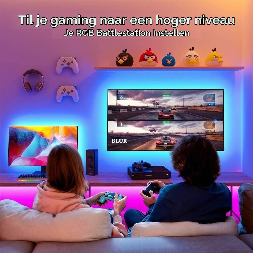 LED-stripverlichting USB voor TV, 3 meter, met afstandsbediening en synchronisatie, voor 45-60 inch TV