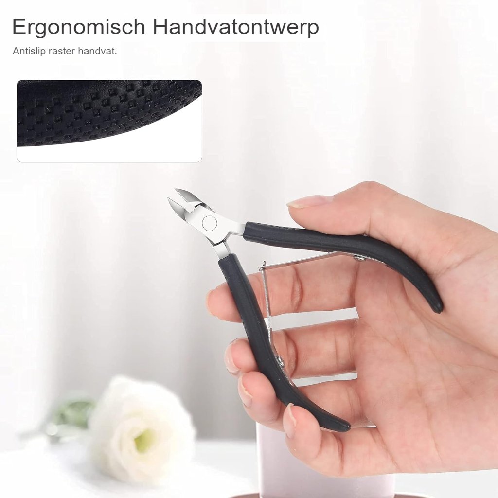 Professionele nagelriemknipper van roestvrij staal met siliconen handvat voor manicure, 9 mm