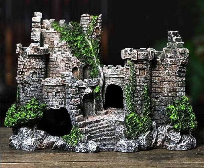 Aquarium decoratie ornamenten set met kunstmatige planten en realistisch design