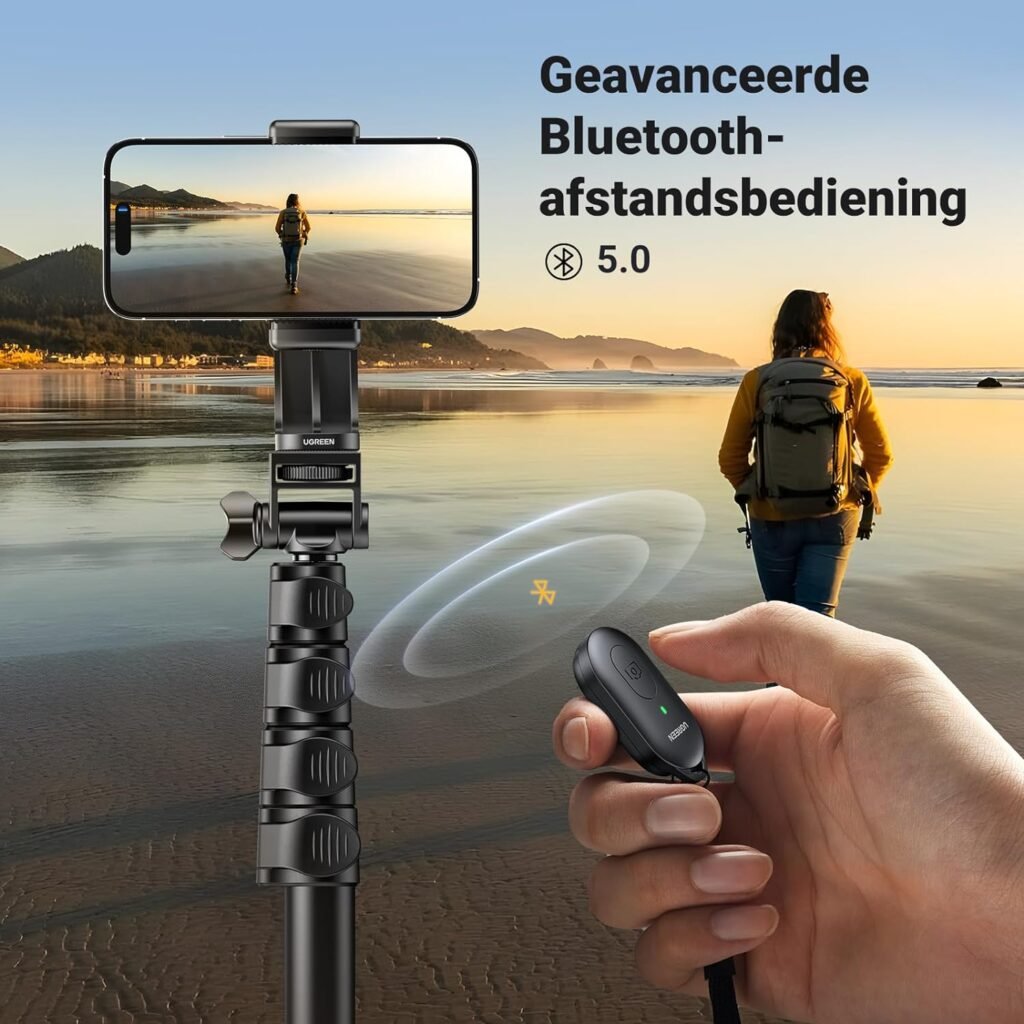 Verstelbaar smartphone statief met Bluetooth-afstandsbediening, 170 cm