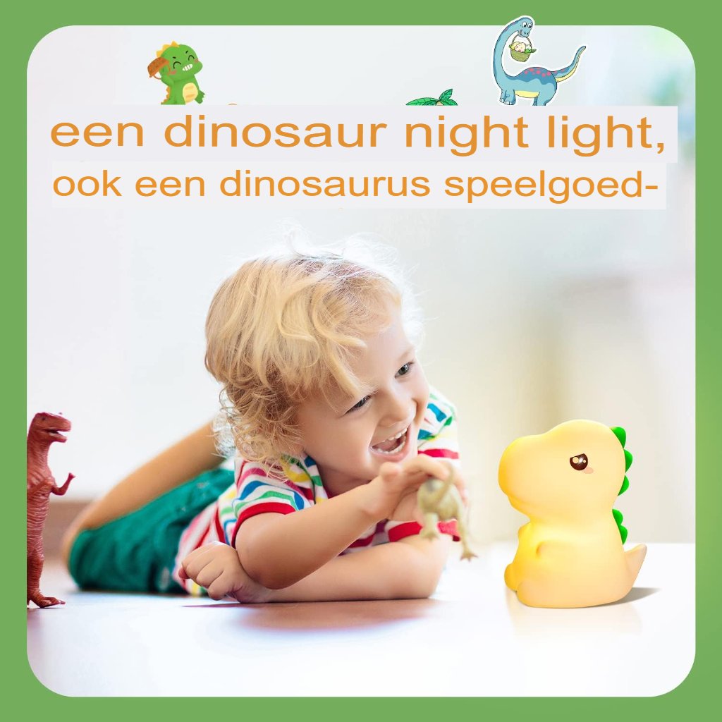 Dimbaar LED dino nachtlampje met 16 kleuren voor kinderen