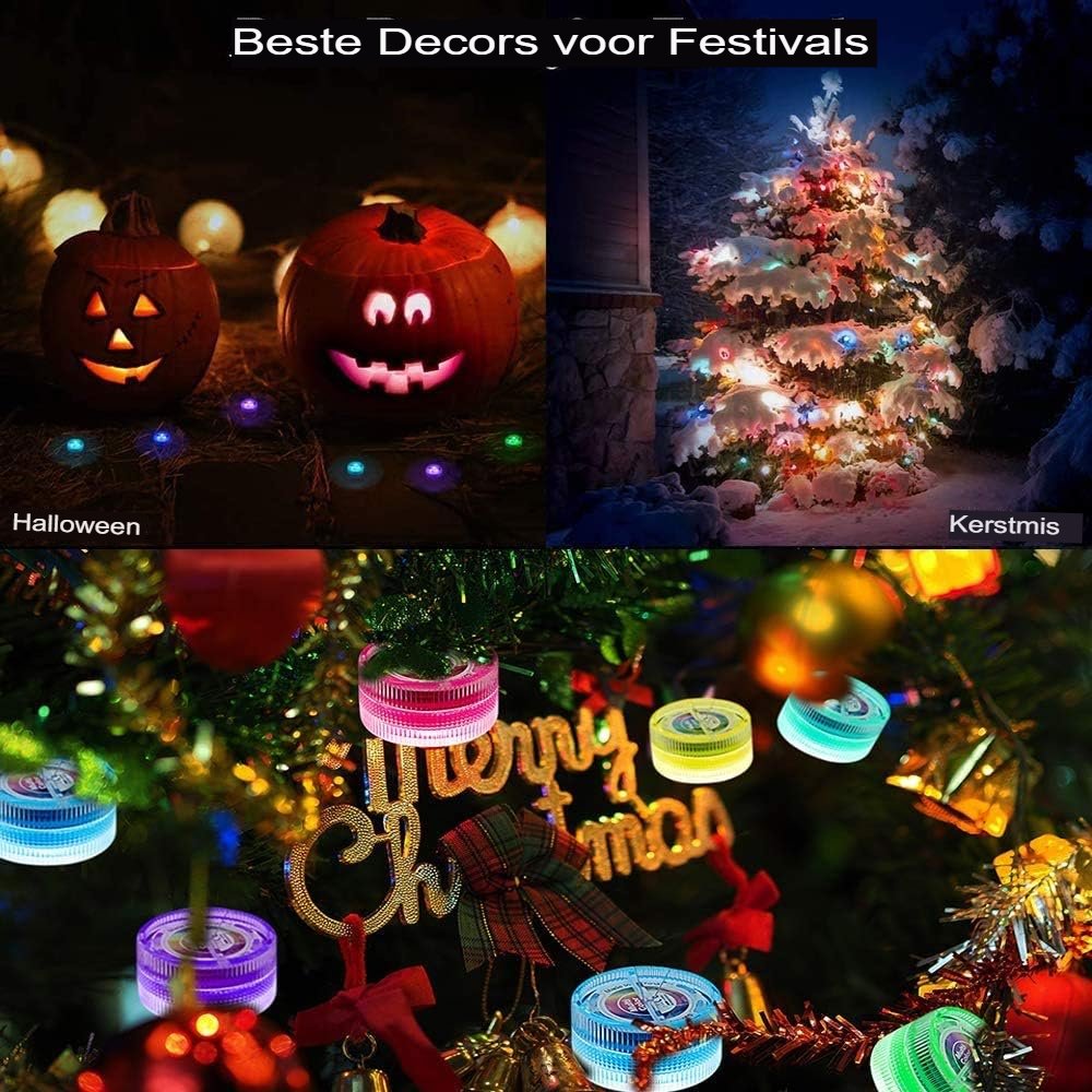 LED waxinelichtjes pompoenverlichting warm wit set van 10 stuks