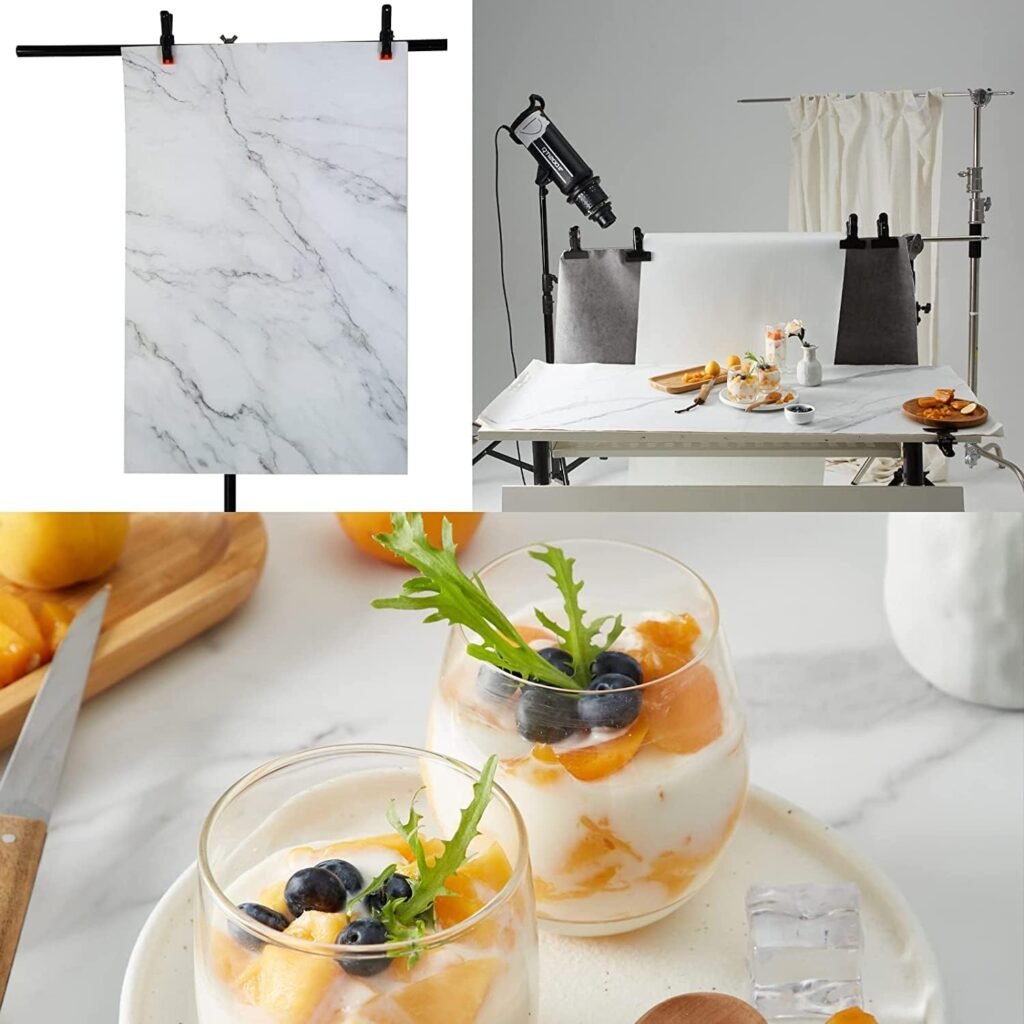 Fotografie achtergrond set van 7 stuks met 12 patronen, dubbelzijdig foto papier, 86 x 60 cm, voor productfotografie