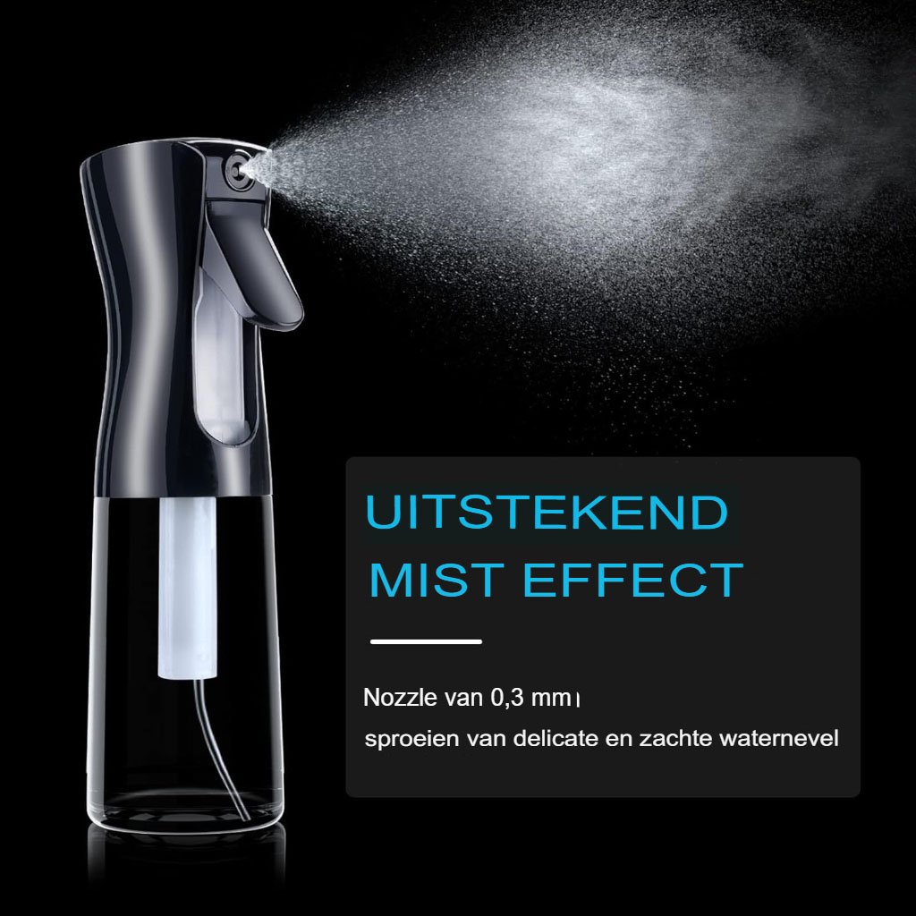 Transparante haarverstuiver 200 ml voor kappers en haarbevochtiging