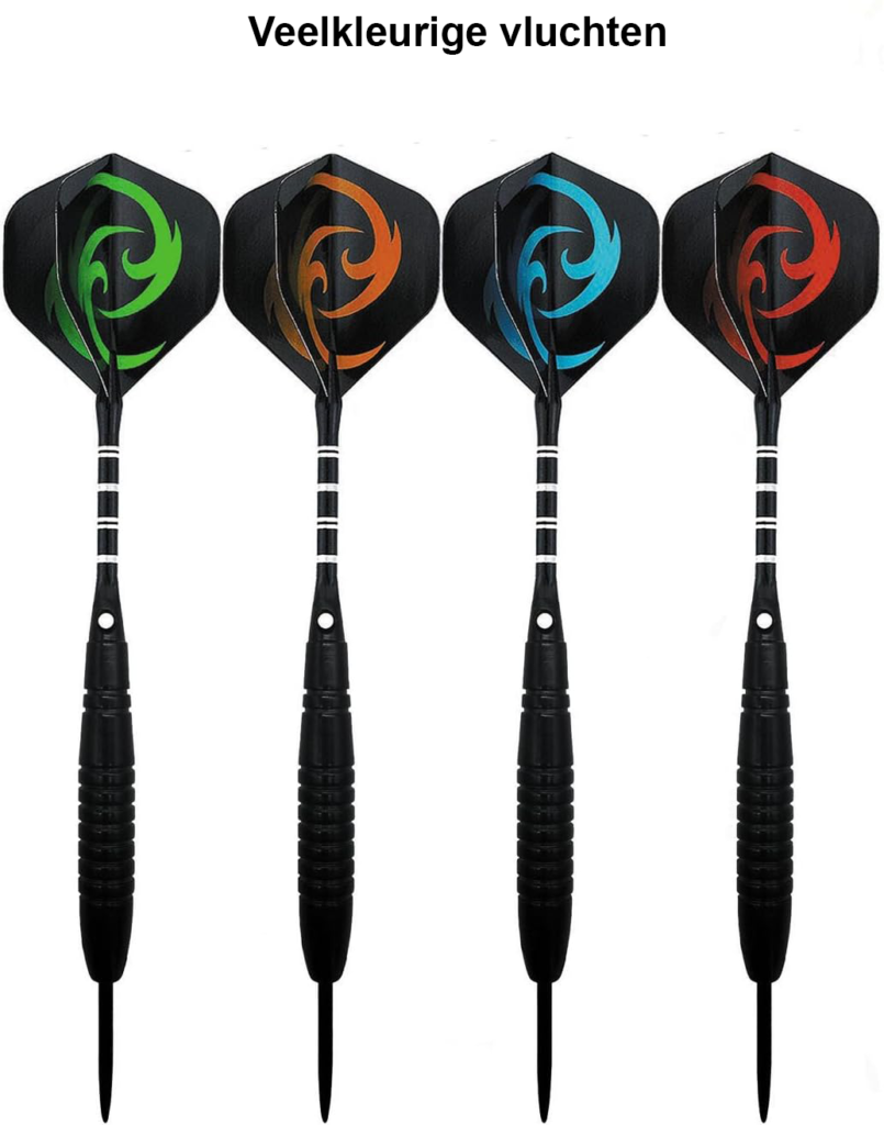Dartpijlen set met professionele dartpijlpuntenslijper en complete dartset