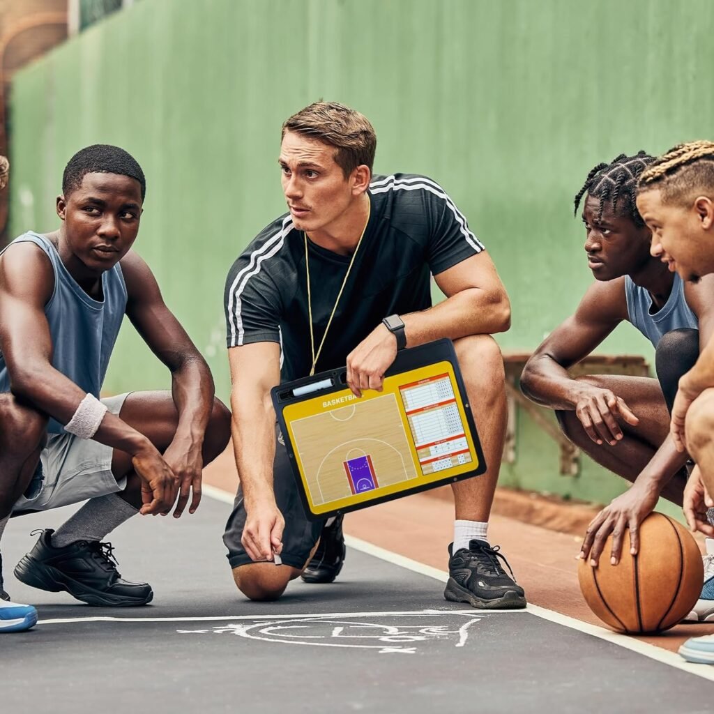 Magnetisch basketbal tactiekbord met marker, magneten en wisser voor training en wedstrijdvoorbereiding