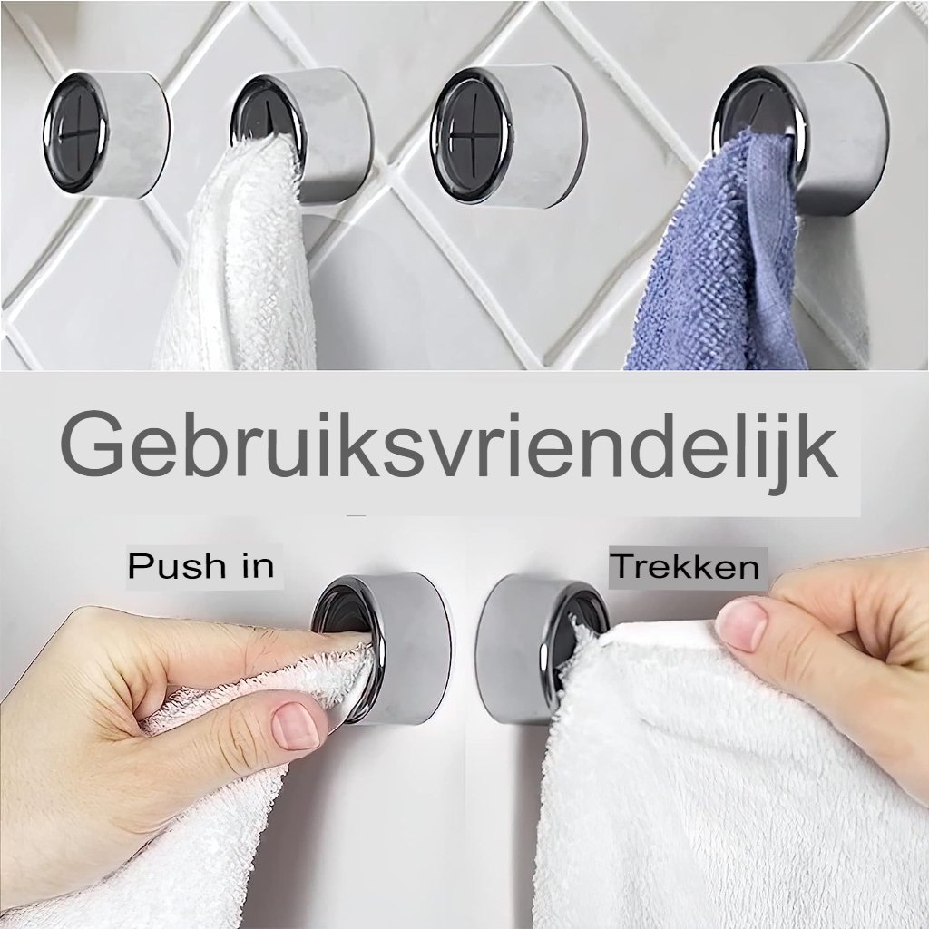 Zelfklevende handdoekhouder voor keuken, ruimtebesparende theedoek- en vaatdoekhouder