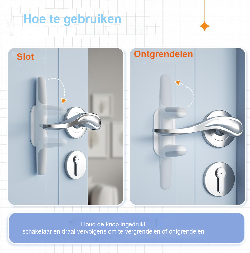 Kinderveilige deurklinkvergrendeling met onzichtbaar ontwerp voor deurbeveiliging