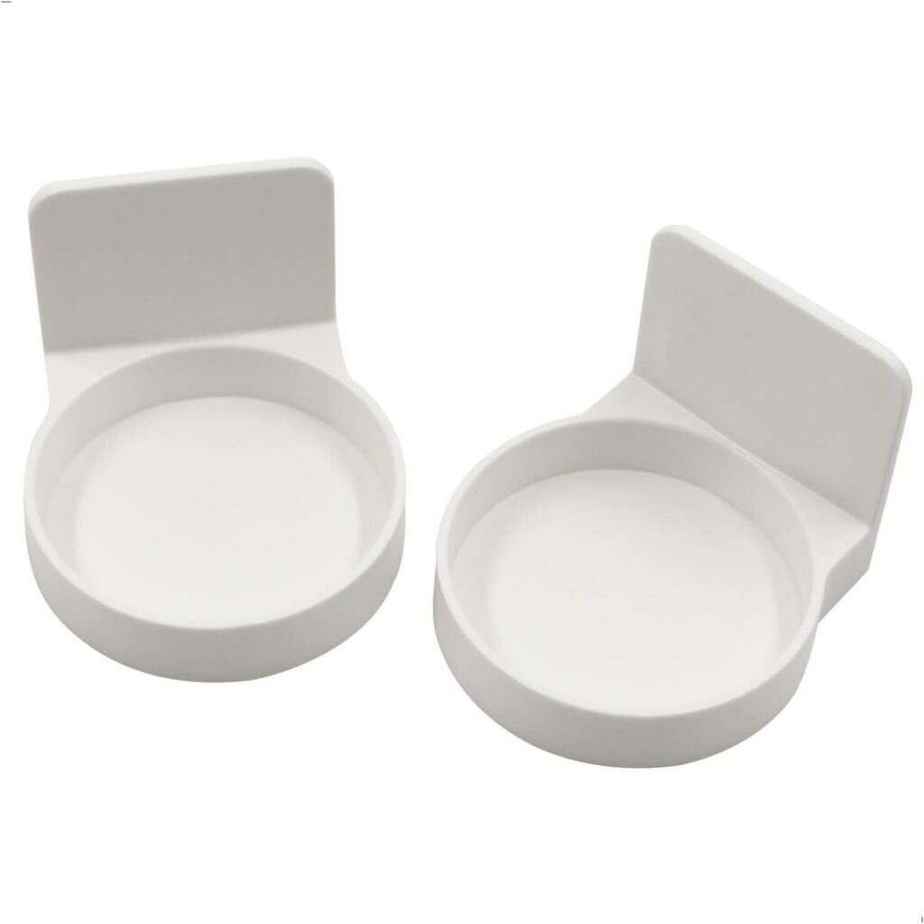 Witte zelfklevende zeepdispenser houder set van 2 voor shampoo en douchegel in badkamer of keuken