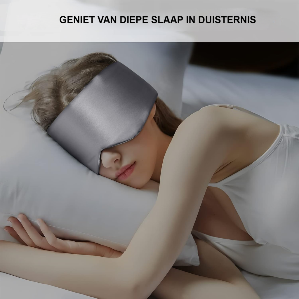 Zijden slaapmasker met verstelbare band voor comfortabele nachtrust en diepe slaap