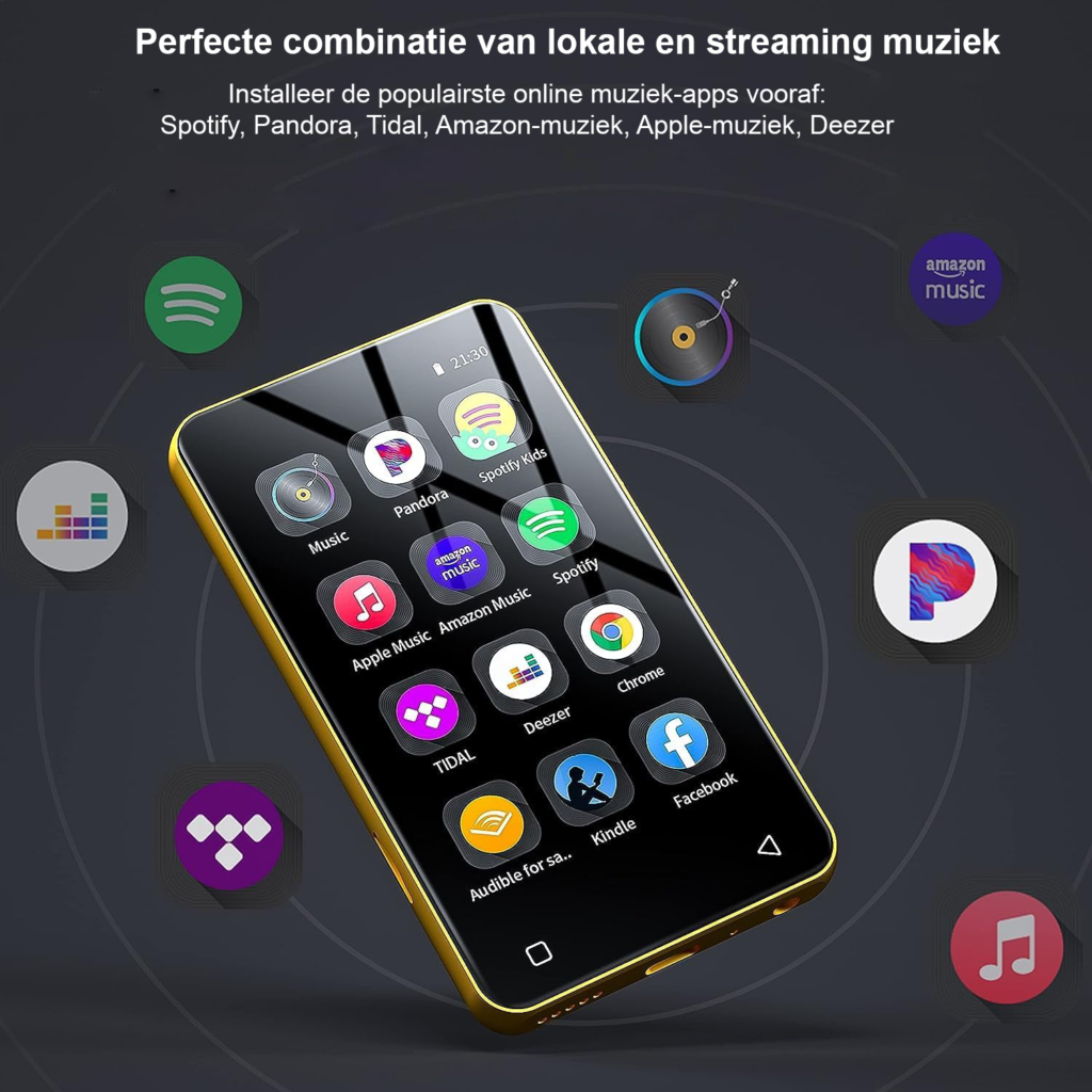 Bluetooth streaming radio met Spotify, touchscreen, FM-radio, USB en AUX voor thuisgebruik