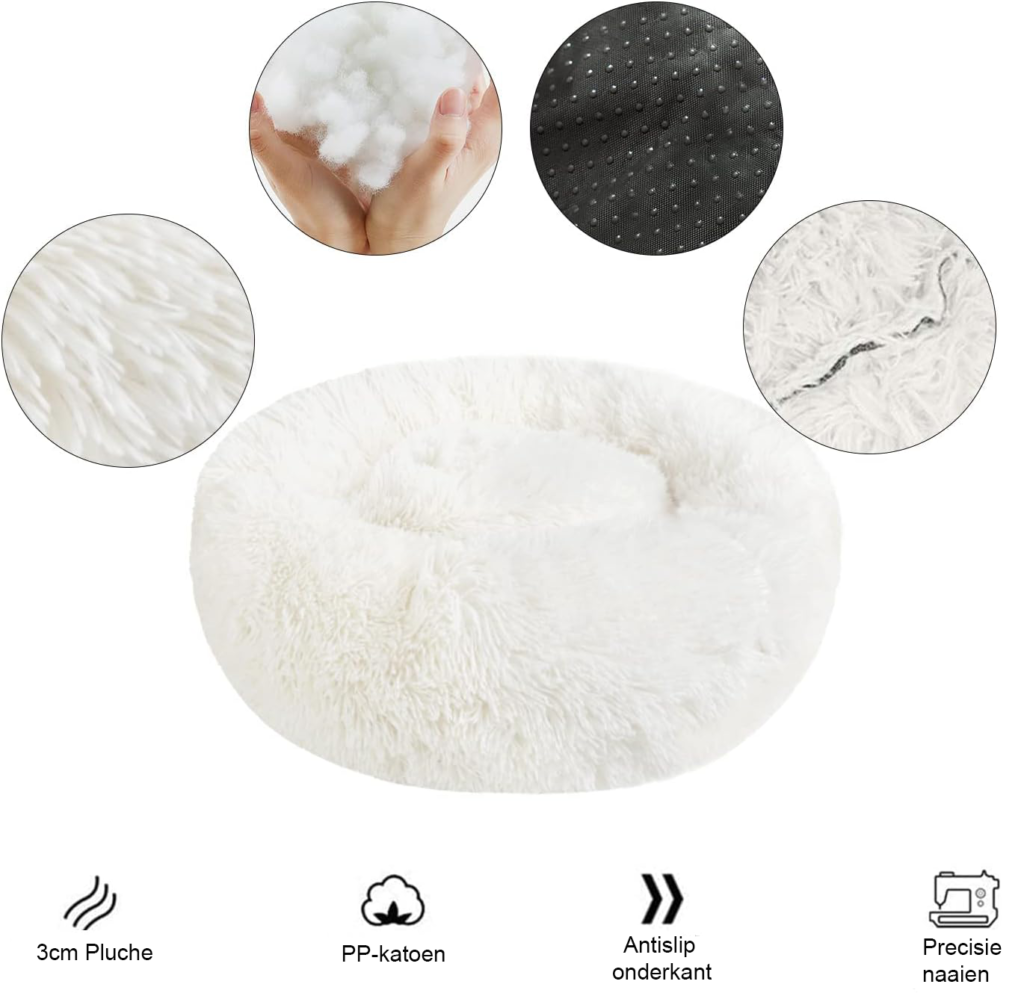 Pluche huisdierenbed voor katten en honden, comfortabel en makkelijk schoon te maken