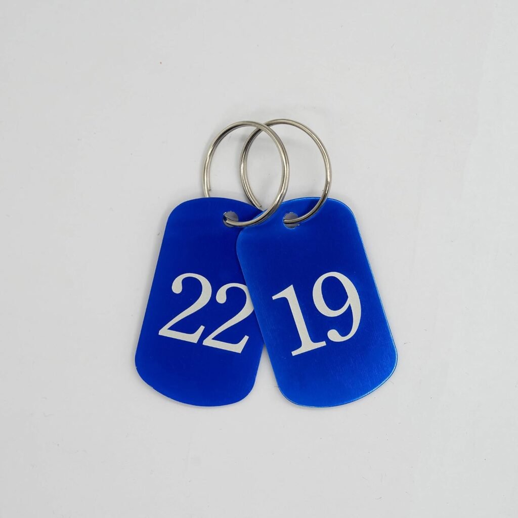 Aluminium gegraveerde nummerlabels en sleutelhangers set met personaliseerbare ID-tags en gravure