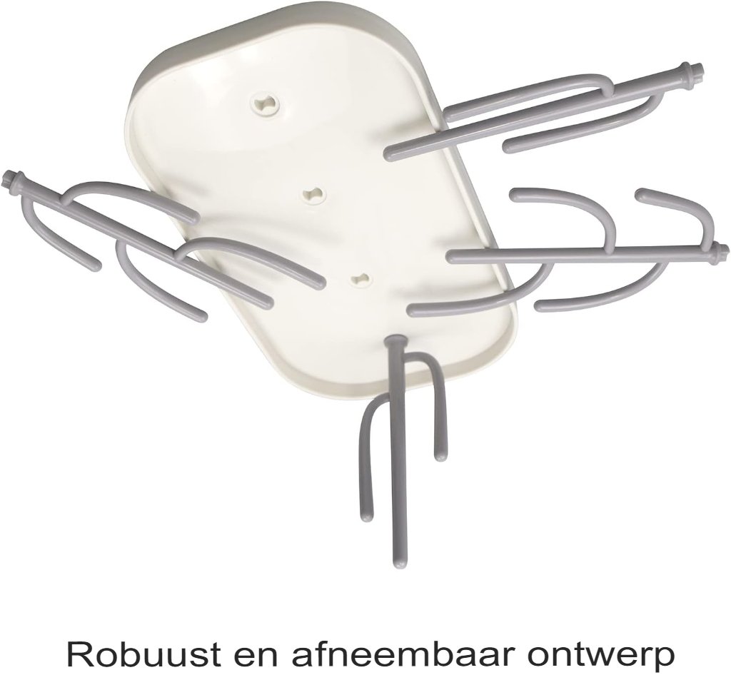 Babyflessen afdruiphouder, ruimtebesparende flessenstandaard met accessoire organizer, wit kunststof