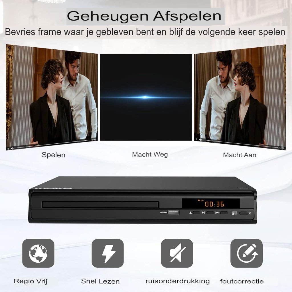 HD dvd-speler met AV-aansluiting, PAL-systeem en afstandsbediening