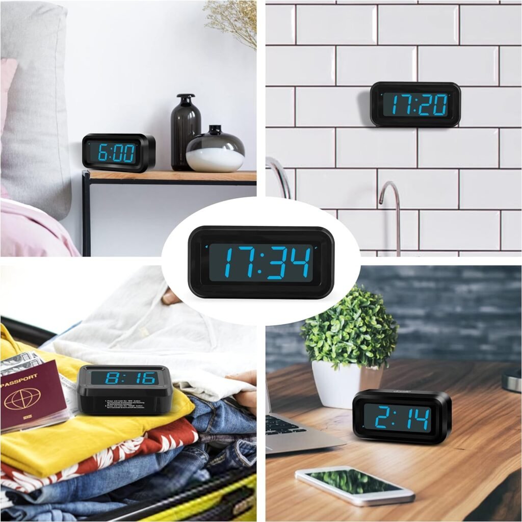 Digitale LED kinderwekker met instelbare helderheid, batterijvoeding en compact design voor kinderen