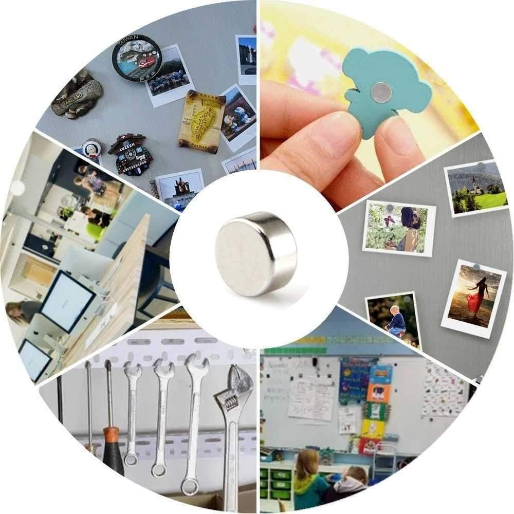 100 stuks huishoudmagneetjes 8 x 1 mm voor whiteboard, magneetbord en koelkast