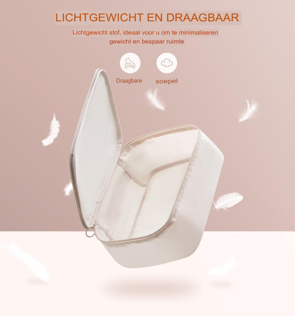 Koffer organizer set 9-delig met reisbagage opbergzakken in beige