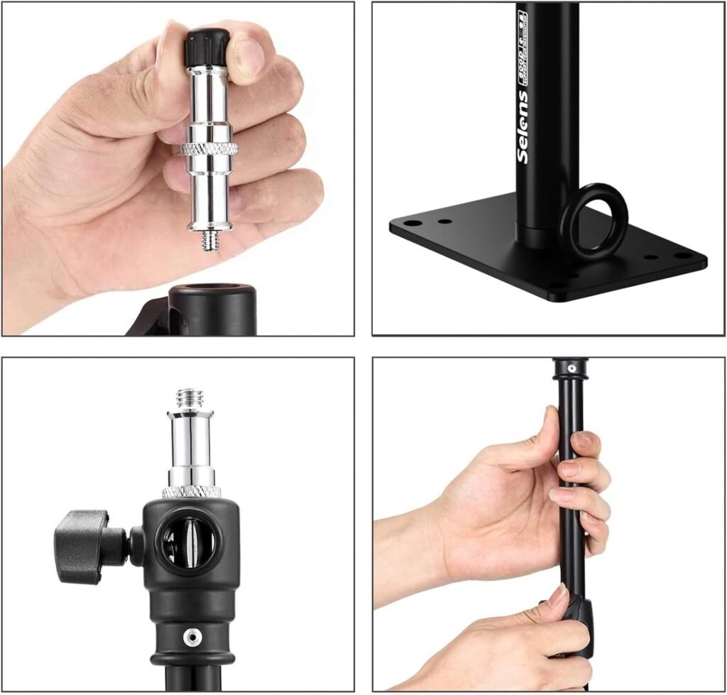 Muurbeugel met verstelbare arm 35-55 cm voor wand- en plafondmontage, 180° draaibaar met 1/4 en 3/8 adapter