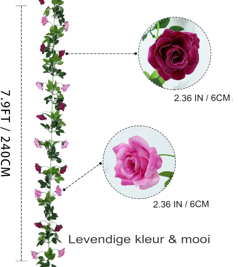 Kunstmatige klimop slingers set van 2, groene decoratie voor binnen en buiten, geschikt voor feest- en bruiloftsdecoratie