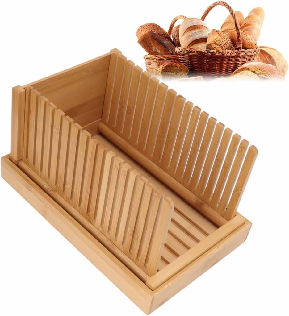 Opvouwbare broodsnijder met instelbare snijdikte voor gelijkmatige plakjes brood