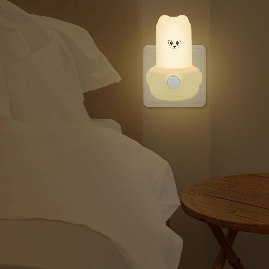 Nachtlampje met stopcontact en schakelaar – warm wit licht, oriëntatielamp voor baby en slaapkamer