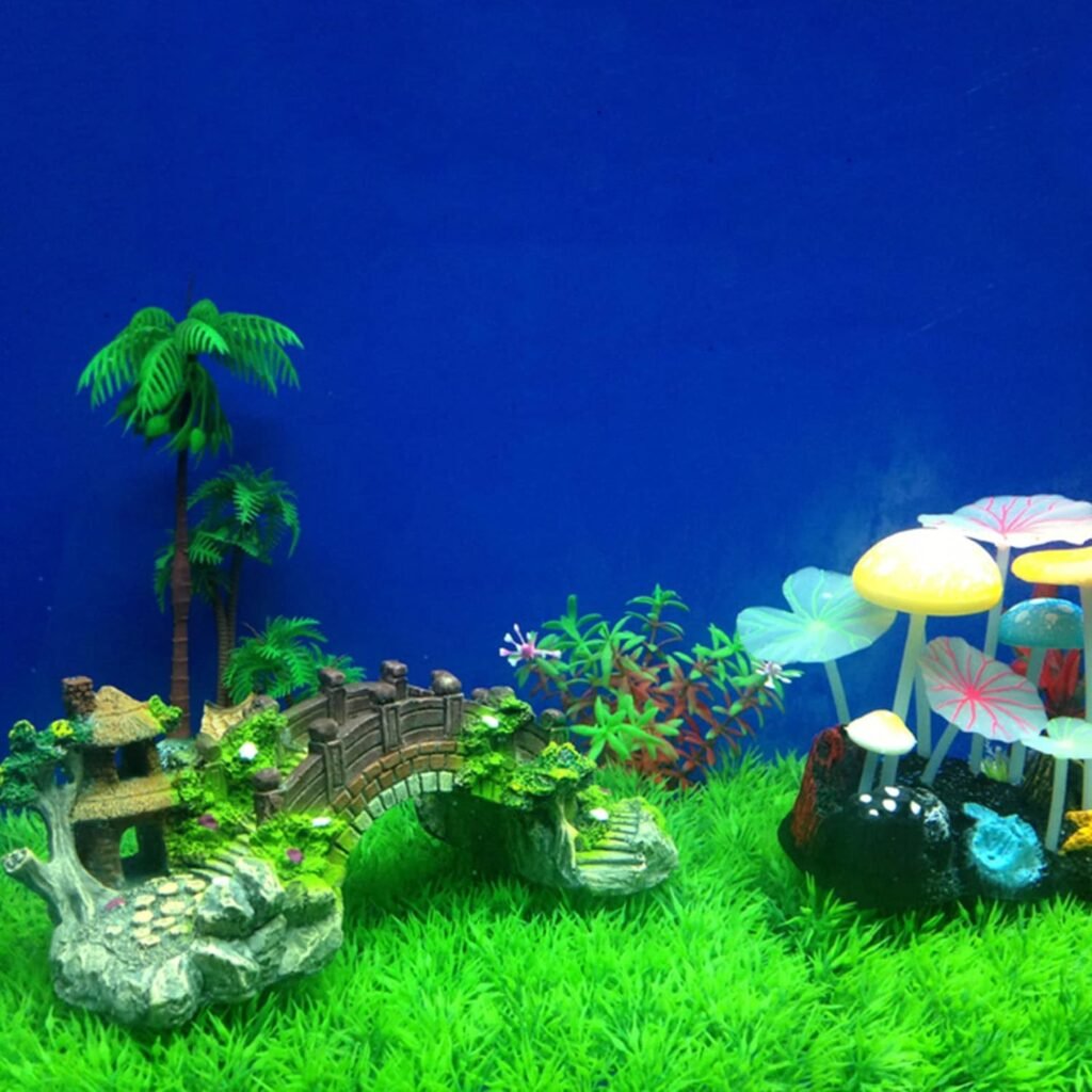 Kunstmatige waterplanten set voor aquariumdecoratie van kunststof in verschillende formaten en vormen