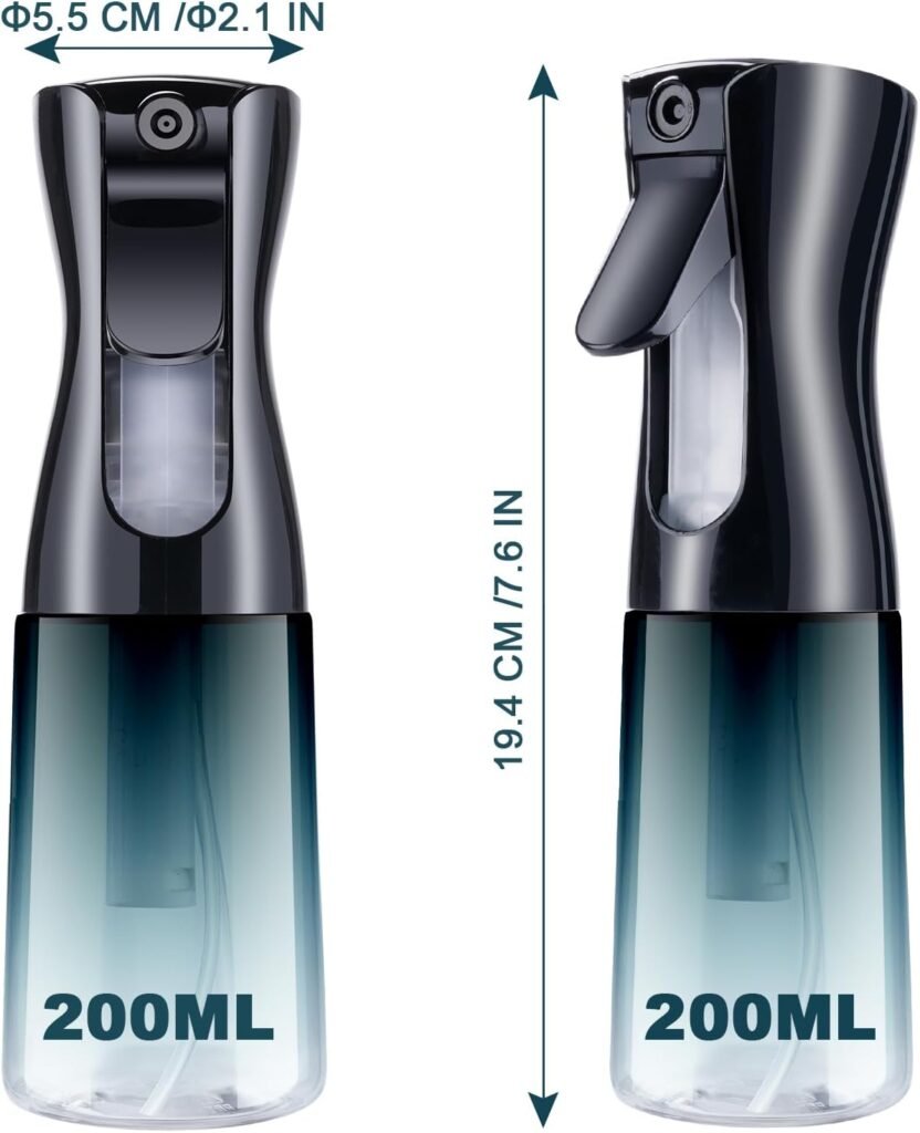 Multifunctionele haarsprayfles 200 ml transparant met fijne nevel en 360° rotatie