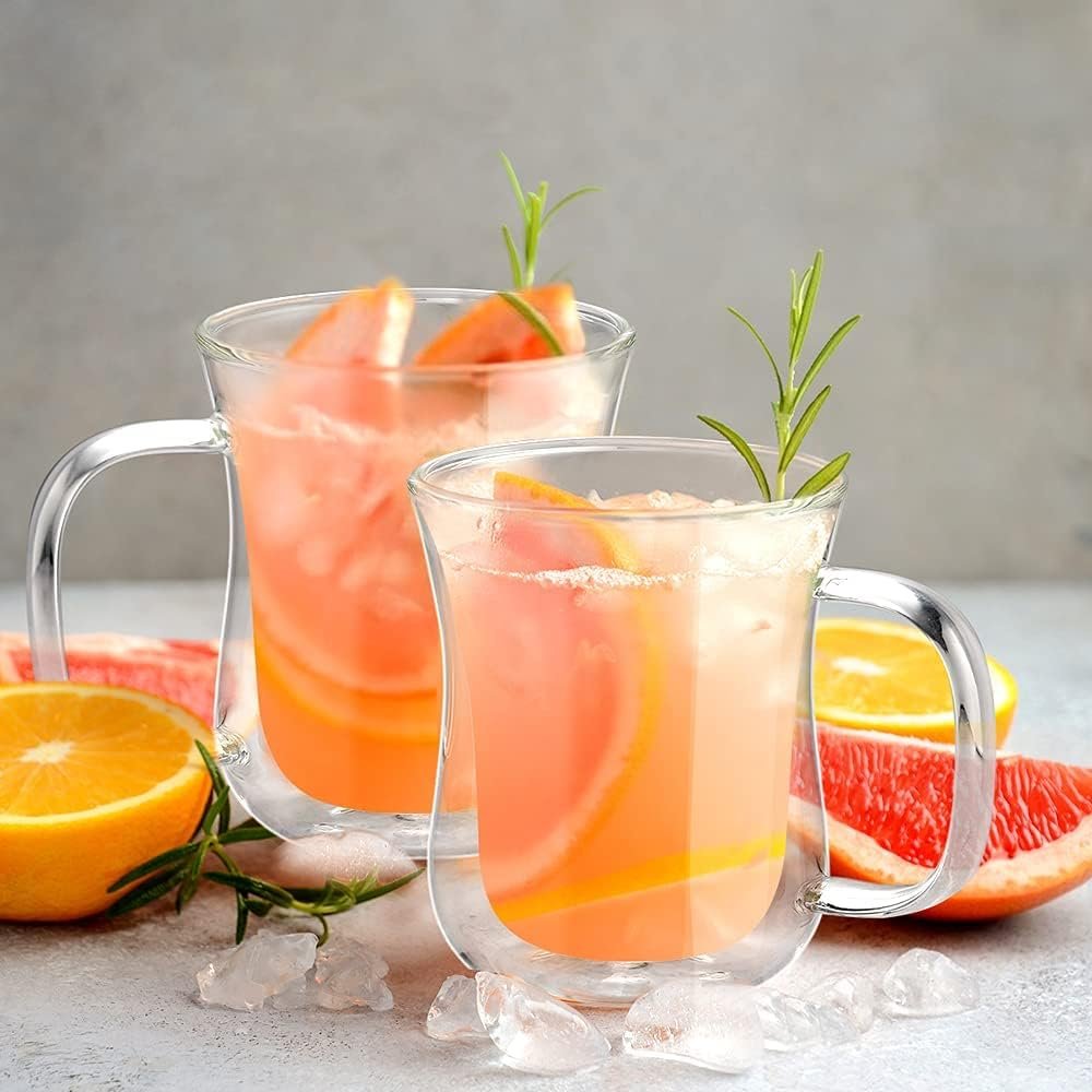 Dubbelwandige macchiatoglazen van borosilicaatglas, set van 2, 250 ml.