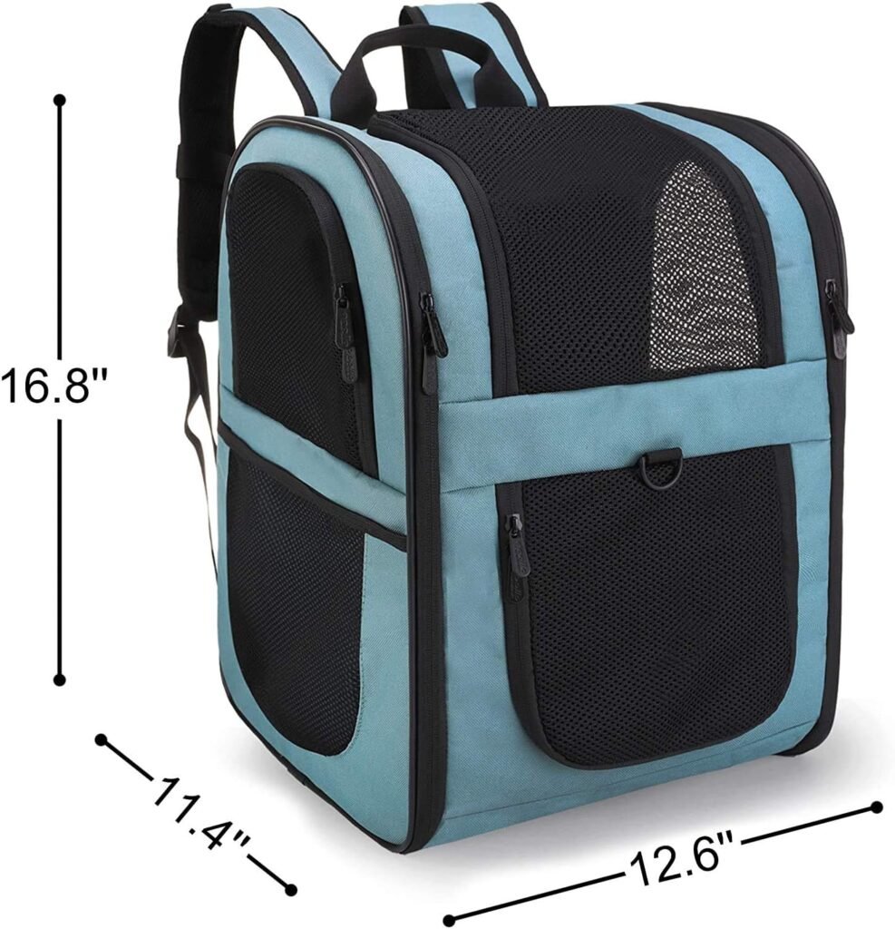 Hondenrugzak - Ergonomische Draagtas voor Hond en Kat - Ademend en Comfortabel - Uitneembaar Kussen en Voerbak - Polyester