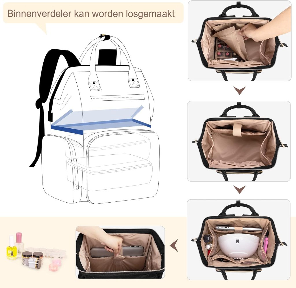 Nagellak tas met nageldroger en accessoires voor draagbare nagelverzorging