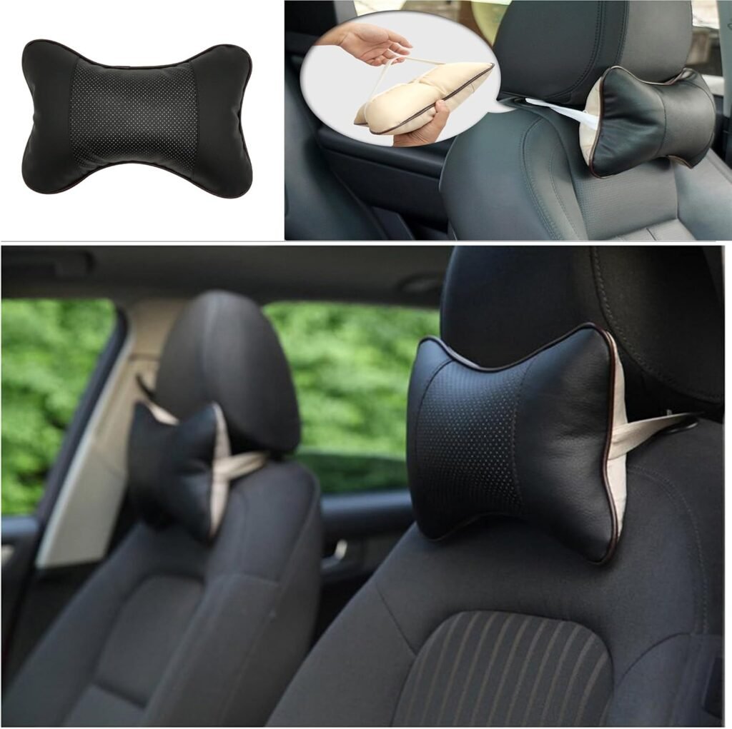 Ergonomisch autokussen zwart voor comfortabele nekondersteuning in autostoel