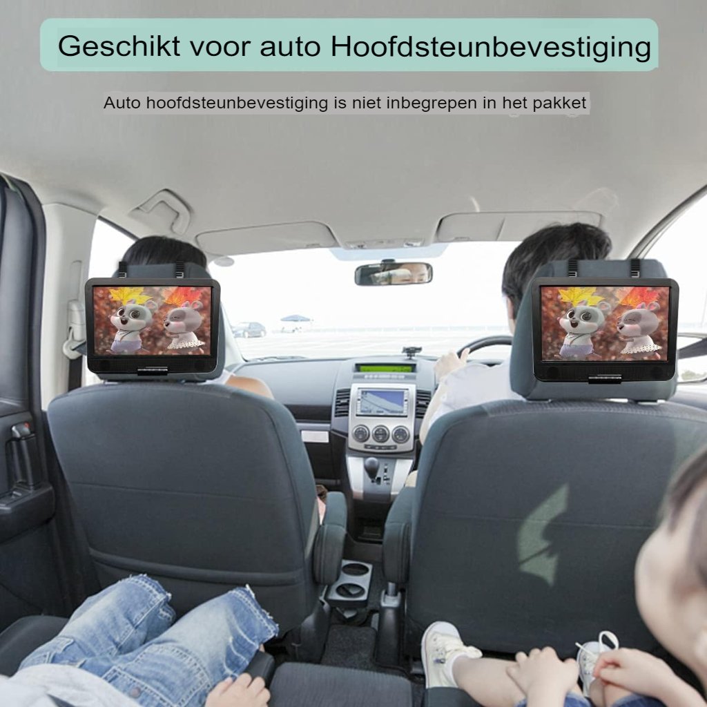 HD zwenkscherm voor auto met stereoluidsprekers en ondersteuning voor diverse mediaformaten