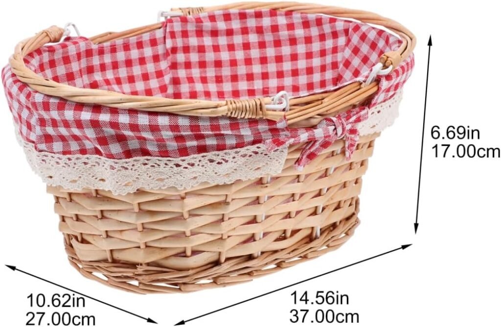 Rotan picknickmand met inlegger voor picknicks en boodschappen