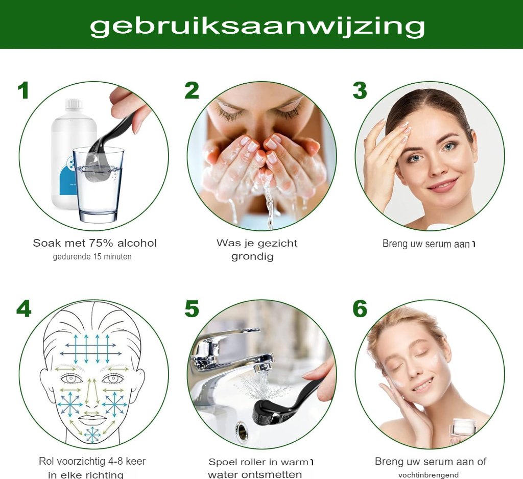 Micronaaldroller voor gezichtsverzorging en huidverjonging voor thuisgebruik