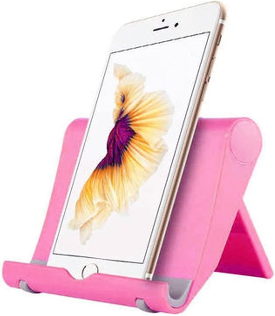 Verstelbare opvouwbare tabletstandaard roze blauw voor smartphone en tablet