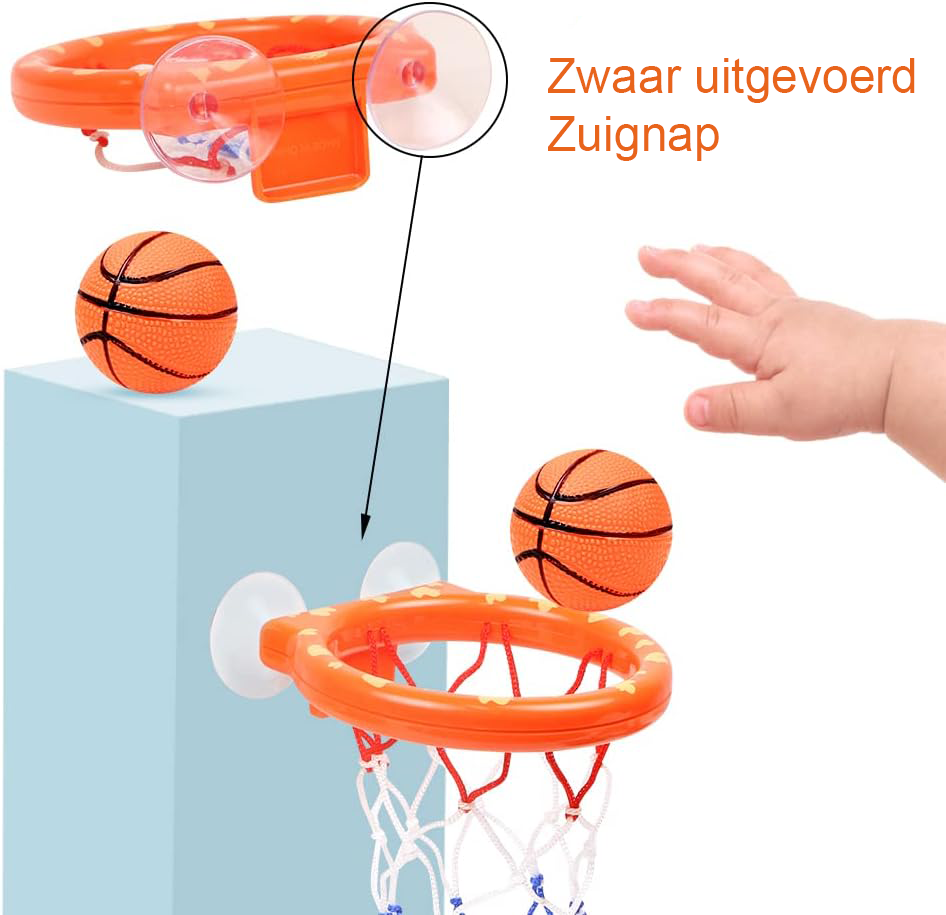 Basketbal hoepel set voor bad met bal en pomp voor kinderen