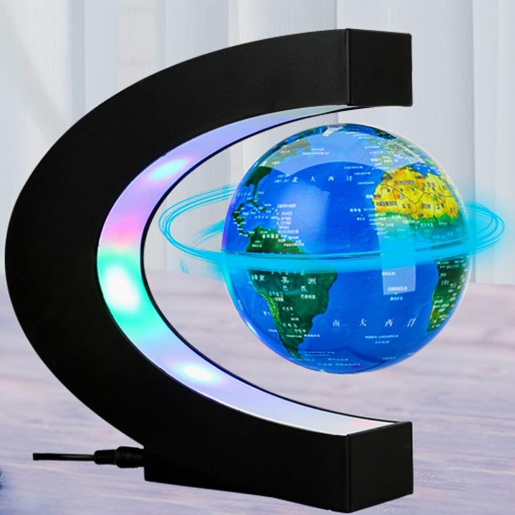 Zwevende Wereldbol met Verlichting - Magnetische Levitatie Globe - Educatieve Wereldkaart - Decoratieve Sfeerverlichting